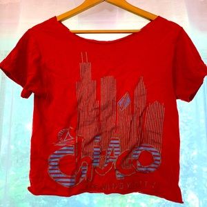 CHICAGO Vintage Upcycled Crop Top